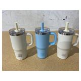 LOT OF 3 YAYA My First Travel Tumbler for Toddlers 3+ with Reusable Straw and Spill-Safe Lid, 12oz