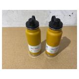 LOT OF 2 Klean Kanteen 32 fl oz Stainless Steel Insulated Water Bottle Chug Cap Marigold