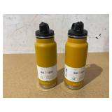 LOT OF 2 Klean Kanteen 32 fl oz Stainless Steel Insulated Water Bottle Chug Cap Marigold