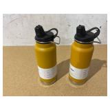 LOT OF 2 Klean Kanteen 32 fl oz Stainless Steel Insulated Water Bottle Chug Cap Marigold