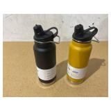 LOT OF 2 Klean Kanteen 32 fl oz Stainless Steel Insulated Water Bottle Chug Cap Marigold