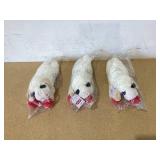 LOT OF 3 Multipet Lamb Chop Dog Plush Toy - Squeaky Toy for All Dogs