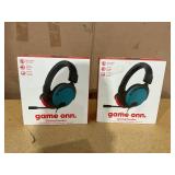 LOT OF 2 Onn. Wired Video Gaming Headset with 3.5mm Connector, Flip-to-Mute Mic, Lightweight Steel, For Nintendo Switch