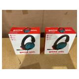 LOT OF 2 Onn. Wired Video Gaming Headset with 3.5mm Connector, Flip-to-Mute Mic, Lightweight Steel, For Nintendo Switch