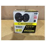 Scosche HD6504A-WM1SD 6.5" Multi-Fit HD Coaxial 4-Way 200 Watt Peak Car Stereo Speakers