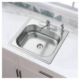 Glacier Bay 25 in. Drop in Single Bowl 20-Gauge Stainless Steel Kitchen Sink Customer Returns See Pictures