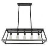 Feit Electric Katalyst 60-Watt 5-Light Matte Black Modern Adjustable CCT and 3-Light Modes Integrated LED Chandelier Light Customer Returns See Pictures