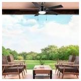 Hampton Bay 52 in. Corwin Indoor/Outdoor Matte Black LED Ceiling Fan with Light Kit Customer Returns See Pictures