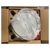 Hampton Bay Portland Court 14 in. 1-Light Brushed Nickel LED Flush Mount Ceiling Light with Etched White Glass  Customer Returns See Pictures