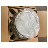 Hampton Bay Portland Court 14 in. 1-Light Brushed Nickel LED Flush Mount Ceiling Light with Etched White Glass  Customer Returns See Pictures