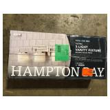 Hampton Bay Tustna 26 in. 3-Light Brushed Nickel Bathroom Vanity Light with Opal Glass Shades   Customer Returns See Pictures