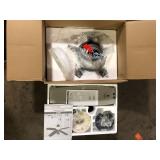 Hunter Antero 52 in. Hunter Express Indoor Matte Silver Ceiling Fan with Light Kit Included  Customer Returns See Pictures