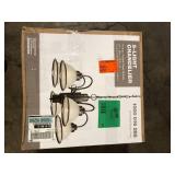 Hampton Bay Halophane 5-Light Oil Rubbed Bronze Chandelier with Frosted Ribbed Glass Shades Customer Returns See Pictures