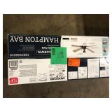 Hampton Bay 52 in. Corwin Indoor/Outdoor Matte Black LED Ceiling Fan with Light Kit Customer Returns See Pictures