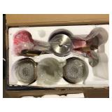 Hampton Bay Helena 19 in 3-Light Brushed Nickel Hanging Chandelier with Frosted Glass Shades for Dining Room Customer Returns See Pictures