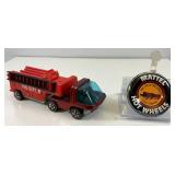 1969 REDLINE Hot Wheels "The Heavy Weights" Fire Engine With Button