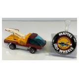 1969 REDLINE Hot Wheels "The Heavy Weights" Tow Truck Transparent Rust Red With Button