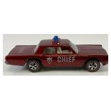 1968 REDLINE Hot Wheels "Fire Chief Cruiser" With Button & Blue Light On Top Very Nice Condition