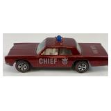 1968 REDLINE Hot Wheels "Fire Chief Cruiser" With Button & Blue Light On Top Very Nice Condition