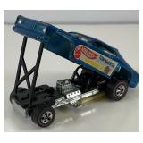 1969 REDLINE Hot Wheels "The Mongoose II" Blue Funny Car With Slide On Bottom (STAR RIVET) Nice Condition