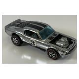 1969 REDLINE Hot Wheels Chrome "Boss Hoss" Mustang Really Nice Condition Has Number Stickers Present