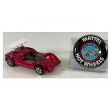 1968 REDLINE Hot Wheels "Chaparral 2G" Transparent Rose Red With Button (Button Stem Missiong) Nice Condition