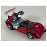 1968 REDLINE Hot Wheels "Chaparral 2G" Transparent Rose Red With Button (Button Stem Missiong) Nice Condition