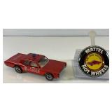 1968 REDLINE Hot Wheels "Fire Chief Cruiser" With Button & Blue Light On Top Very Nice Condition