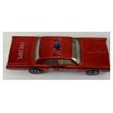 1968 REDLINE Hot Wheels "Fire Chief Cruiser" With Button & Blue Light On Top Very Nice Condition