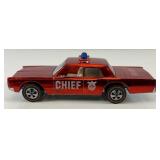 1968 REDLINE Hot Wheels "Fire Chief Cruiser" With Button & Blue Light On Top Very Nice Condition