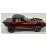 1968 REDLINE Hot Wheels "PYTHON" Transparent Red With Button Nice Condition(Button Stem Missing)