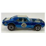 1969 REDLINE Hot Wheels "Heavy Chevy"  With Button Transparent Blue Nice Condition
