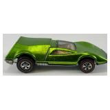 1969 REDLINE Hot Wheels "Tri-Baby" Transparent Aplple Green With Button Really Nice Condition