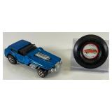 1970 REDLINE Hot Wheels "The Hood" Transparent Blue With Button Super Nice Condition