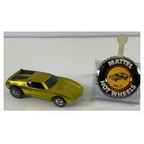 1970 REDLINE Hot Wheels "AMX/2" Transparent Yellow With Button Very Nice Condition