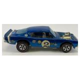1969 REDLINE Hot Wheels "King Cuda" Transparent Blue With Button Very Nice Condition