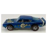1969 REDLINE Hot Wheels "King Cuda" Transparent Blue With Button Very Nice Condition