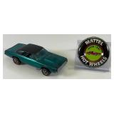 1967 REDLINE Hot Wheels "Custom T-Bird" Transparent Aqua With Button Nice Condition(Button Tab Missing)