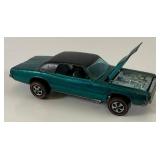 1967 REDLINE Hot Wheels "Custom T-Bird" Transparent Aqua With Button Nice Condition(Button Tab Missing)