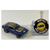 1969 REDLINE Hot Wheels "Mighty Maverick" With Button Custom Blue Fair Condition