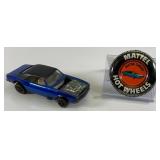 1967 REDLINE Hot Wheels "Custom Camero" Transparent Blue With Button Nice Used Condition (Button Tab Missing)