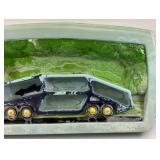 1968 Redline Hot Wheels Blue SHOWCASE PLAQUE Car Carrier (AS SEEN WITH REDLINE PARTS CARS)