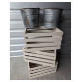 Rustic Crates and Buckets