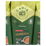 KS 3 - Set of 3 Cadia Organic Whole Bean Espresso Coffee Bags 10 oz Each