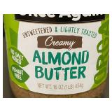 WA 2 - 16 oz Creamy Almond Butter - Organic and Unsweetened