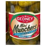 Set of 3 Gedney Mini Munchers Kosher Dill Pickles Jars