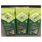 KS 3 - Set of 3 Cadia Organic Whole Bean Espresso Coffee Bags 10 oz Each