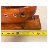 Handcrafted Wooden Ship Model Lamp Nautical Accent