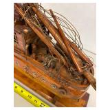 Handcrafted Wooden Ship Model Lamp Nautical Accent