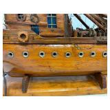 Handcrafted Wooden Ship Model Lamp Nautical Accent